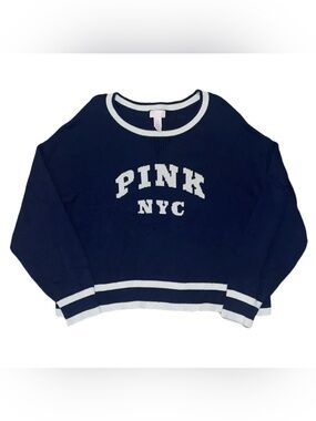 VS Pink Knit Sweater - Blue & White